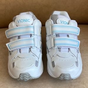 Vionic Women's Tabi Walking Shoes White/Light Blue/Gray Size 6.5 Wide Athleisure
